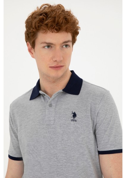 U.S. Polo Assn. Erkek Gri Melanj Tişört Basic 50284638-VR086