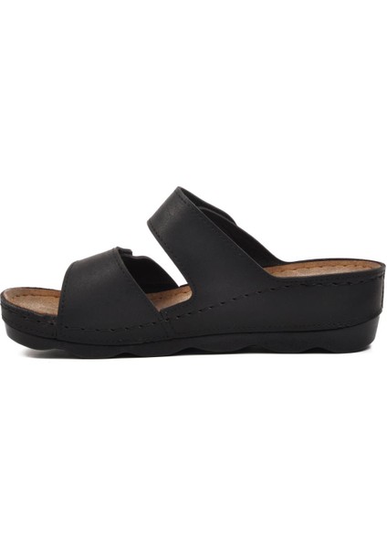 37-976 Siyah Kadın Çift Bantlı Terlik modelleri