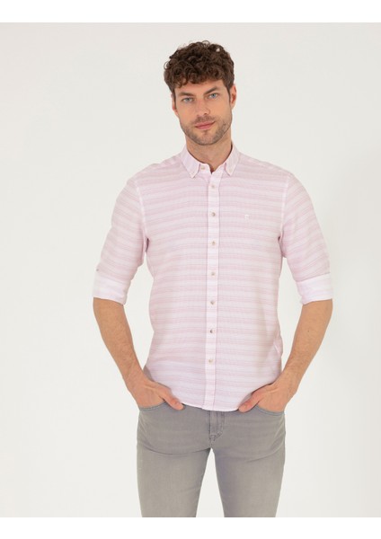 Erkek Gül Kurusu Slim Fit Uzun Kollu Gömlek 50267994-VR026