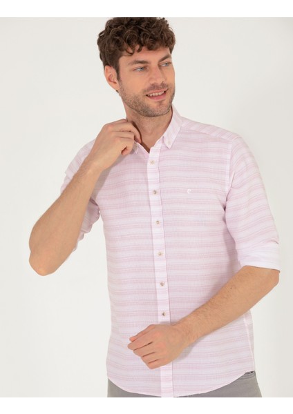 Erkek Gül Kurusu Slim Fit Uzun Kollu Gömlek 50267994-VR026