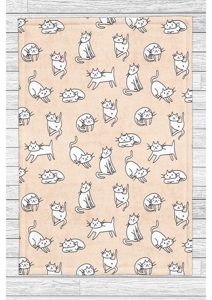 Baskılı Polar Krem Battaniye Tv Battaniyesi Makinada Yıkanabilir Battaniye 100 x 130 cm