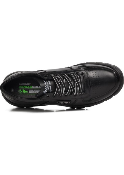 152-19503 Siyah Hakiki Deri Erkek Sneaker fırsatları