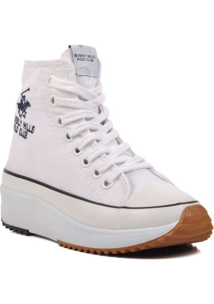 PO-30100 Beyaz Unisex Hi Sneaker