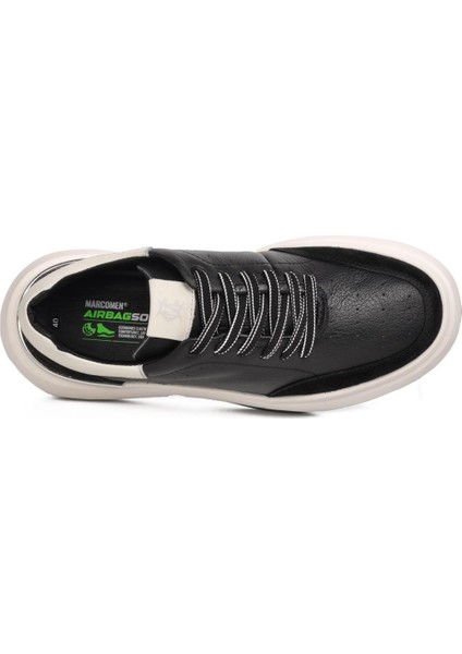 152-19559 Siyah-Beyaz Hakiki Deri Erkek Sneaker fırsatları