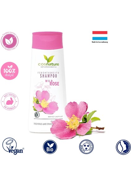 Vegan Gül Özlü Nemlendirici Şampuan