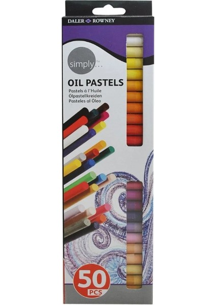 Daler Rowney Simply Oil Pastel Yağlı Pastel Seti 50 Renk