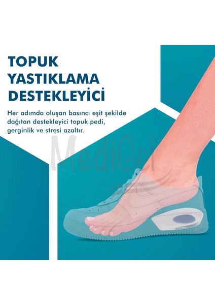 MG03 - Silikon Topuk Desteği | Topuk Dikeni Için Yumuşak Ortopedik Topuk Pedi, Şok Emici Gizli Jel