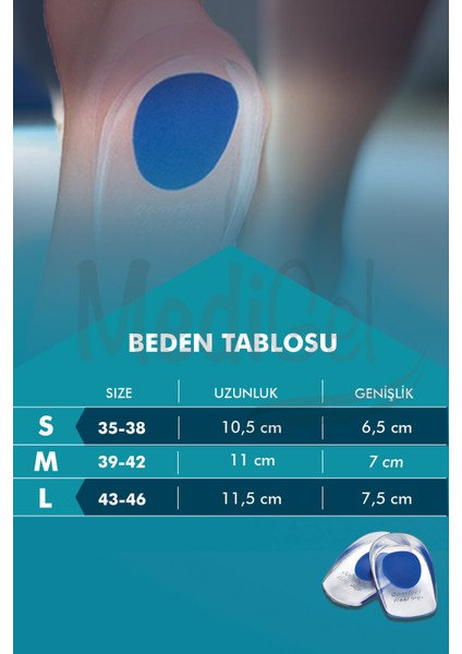 MG03 - Silikon Topuk Desteği | Topuk Dikeni Için Yumuşak Ortopedik Topuk Pedi, Şok Emici Gizli Jel