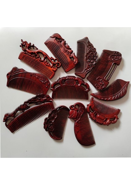 Sandal Ağacı Kırmızı Sandal Ağacı Antik Stil Oyma Çiçek ve Ahşap Tarak Ahşap El Sanatları Hediye Sandal Ağacı Tarak (Yurt Dışından) indirimleri