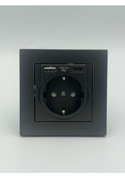 Rita Füme USB + Type C Şarjlı Topraklı Priz fiyatları