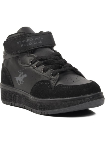PO-10303-P Siyah Çocuk Hi Sneaker