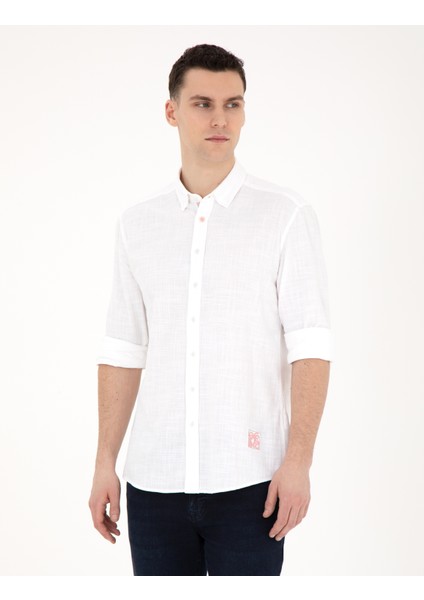Erkek Açık Pembe Regular Fit Uzun Kollu Gömlek 50284917-VR078