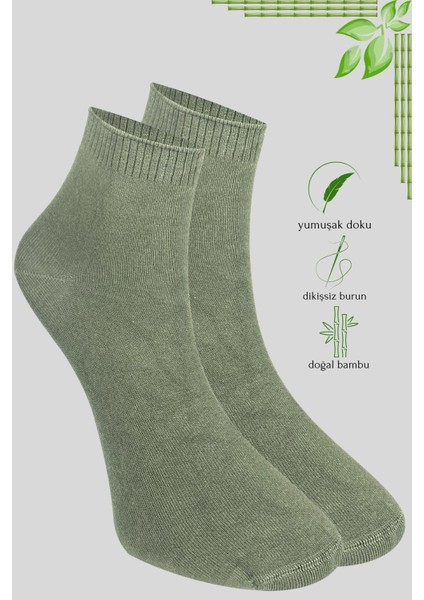 Kral Socks Erkek Bambu Patik Düz Desen Dikişsiz Çorap 3 Çift