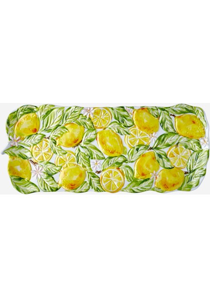 Capri Sarı Melamin Servis Tabağı 48 cm