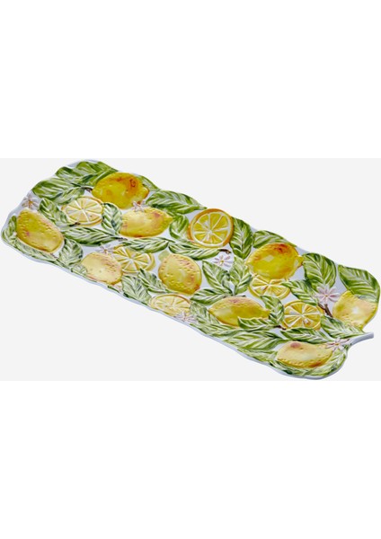 Capri Sarı Melamin Servis Tabağı 48 cm