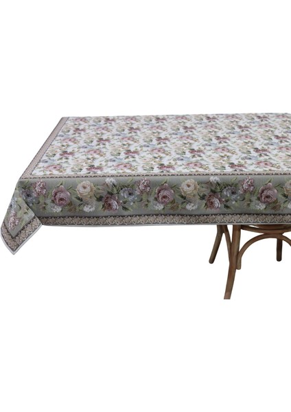 Vanilla Masa Örtüsü 140*240 Kemik - Yeşil