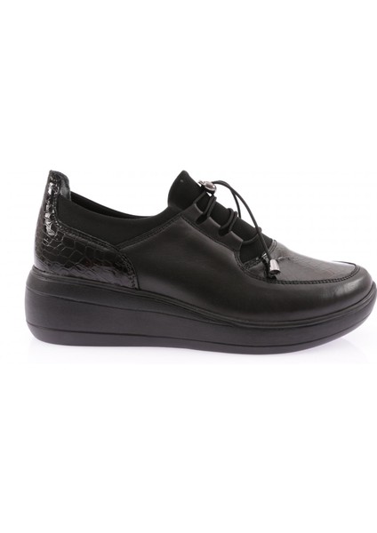 3012 Kadin Kalin Taban Bağcikl Comfort Ayakkabi
