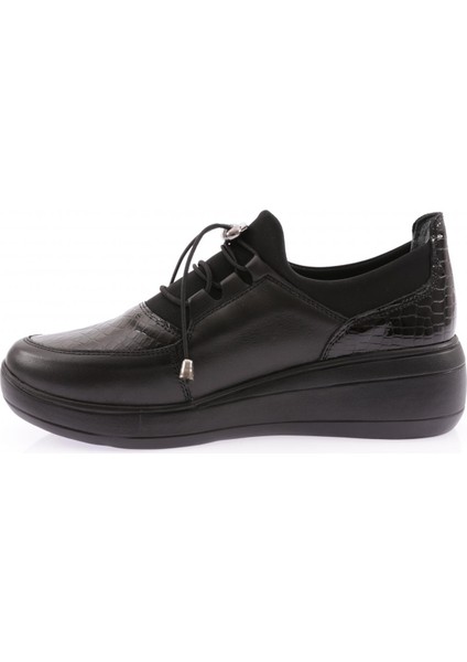 3012 Kadin Kalin Taban Bağcikl Comfort Ayakkabi