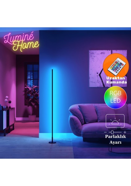 Naptine Led Lambader Dekoratif Rgb Aydınlatma Uzaktan Kumandalı Ambiyans Parti Işığı Stick Full Renk