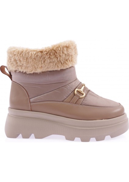 ES807 Kadin Kalin Zincir Aksesuarli Kürklü Bot