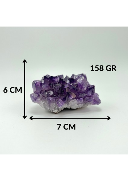 Sertifikalı Ametist Doğal Taş Ham Kaya Parça 158 gr