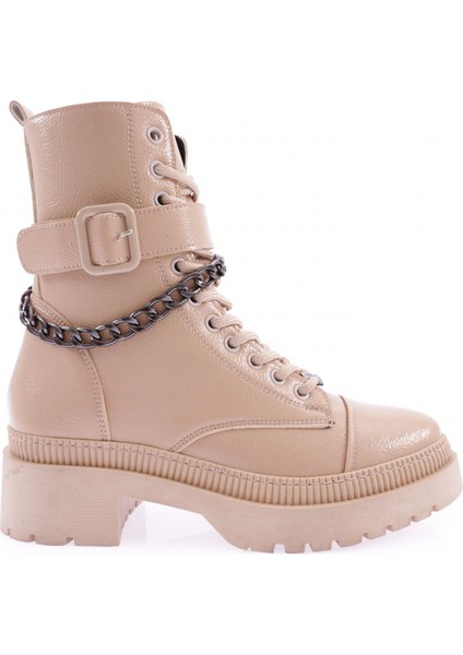 K9078 Kadin Kemer Detayli Zincirli Bağcikli Bot