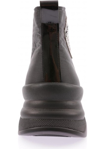 M844 Kadin Silver Taşli Yazi Detayli Kürklü Önden Fermuarli Bot fırsatları