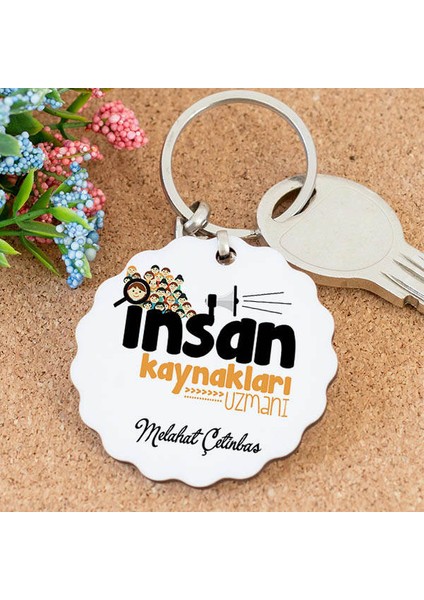 Isme Özel Insan Kaynakları Uzm. Papatya Anahtarlık