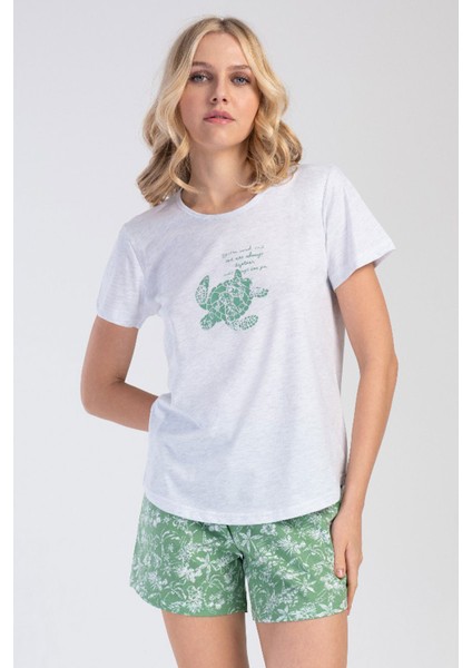 Kadın Kısa Kol Şortlu Pijama Takım , 311092