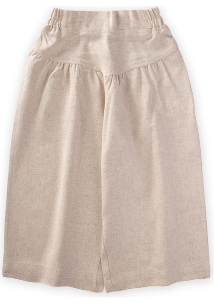 Korsajlı Büzgülü Keten Pantolon 2-7 Yaş Naturel fiyatları
