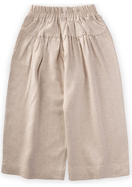 Korsajlı Büzgülü Keten Pantolon 2-7 Yaş Naturel modelleri