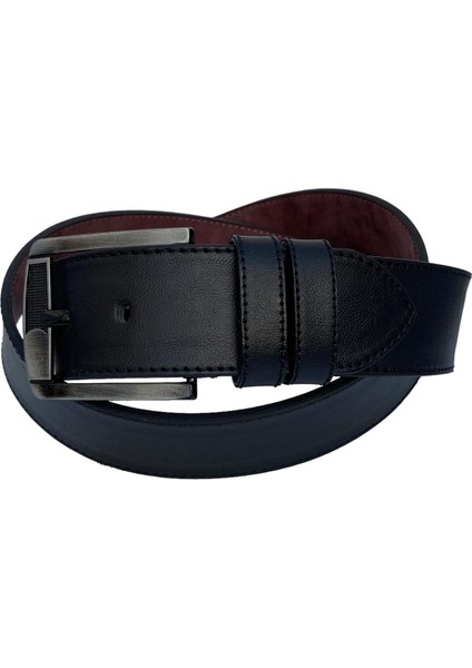 Siyah Suni Deri Kenarları Dikişli Düz Model 4.5 Genişlik Unisex Spor Kemer - 4500-10 modelleri