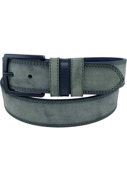Haki Yeşil Süet Suni Deri Çift Dikişli Model 4 Cm.lik Unisex Spor Kemer - 9010-10 fiyatları