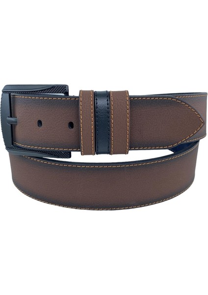 Kahverengi Suni Deri Sarı Dikişli Model 4.5 Genişlik Unisex Spor Kemer - 4509 fiyatları
