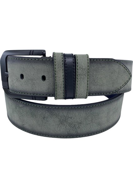 Haki Yeşil Süet Suni Deri Dikişli Model 4.5 Cm.lik Unisex Spor Kemer - 4510-10
