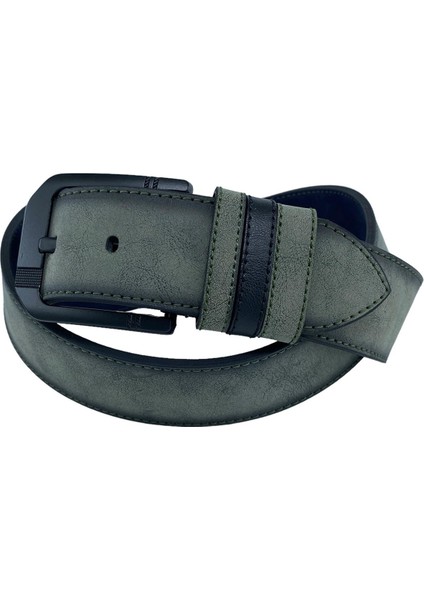 Haki Yeşil Süet Suni Deri Dikişli Model 4.5 Cm.lik Unisex Spor Kemer - 4510-10
