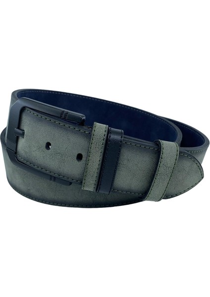 Haki Yeşil Süet Suni Deri Dikişli Model 4.5 Cm.lik Unisex Spor Kemer - 4510-10