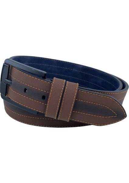 Kahverengi Suni Deri Ortası Sarı Dikişli Model 4.5 Cm.lik Unisex Spor Kemer - 4509-10 fırsatları