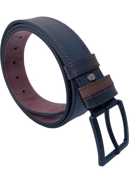 Siyah Suni Deri Kahverengi Dikişli 3 Köprülü 4 Cm.lik Unisex Spor Kemer - 7000-109 indirimleri