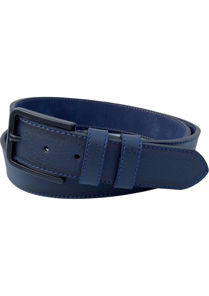 Lacivert Suni Deri Mavi Dikişli Model 4 Cm.lik Unisex Spor Kemer - 9047 fırsatları