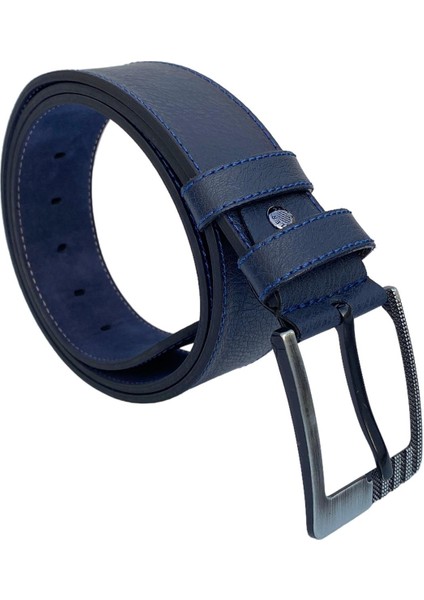 Lacivert Suni Deri Mavi Dikişli Model 4.5 Cm.lik Unisex Spor Kemer - 4547 indirimleri
