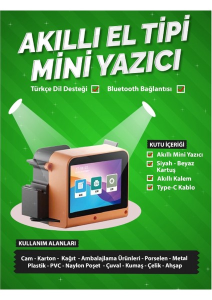 Mini El Tipi Inkjet Kodlama Makinesi Yazıcı Barkod Basma Makinası