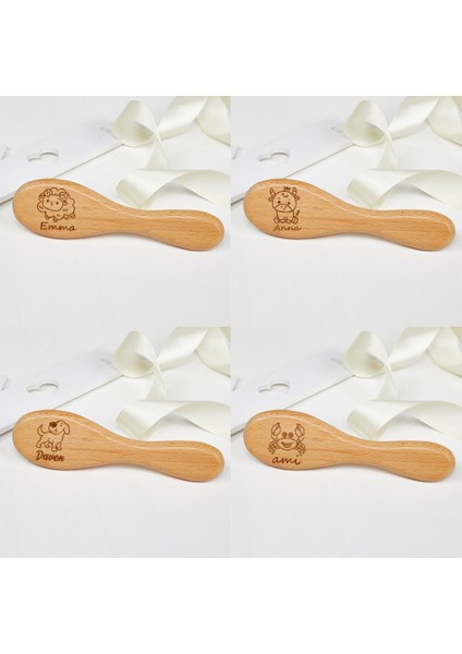 Kişiselleştirilmiş Bebek Ahşap Saç Fırçası Özel Ad Bebek Saç Fırçası Newbron Vaftiz Hediye Doğum Günü Hediyesi Erkek Kız Hatıra (Yurt Dışından)