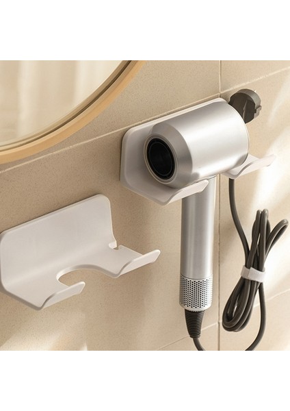 Saç Kurutma Makinesi Depolama Tutucu Punchless Kendinden Yapışkanlı Saç Kurutma Makinesi Raf Ev Banyo Soyunma Odası Raf Aksesuarları (Yurt Dışından)
