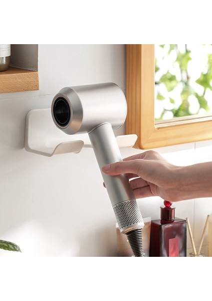 Saç Kurutma Makinesi Depolama Tutucu Punchless Kendinden Yapışkanlı Saç Kurutma Makinesi Raf Ev Banyo Soyunma Odası Raf Aksesuarları (Yurt Dışından)