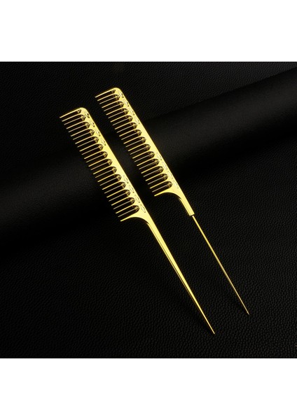 Moda Galvanik Altın Giyotin Tarak Profesyonel Salon Kuaför Şekillendirici Pin Kuyruk Tarak Şekillendirici Tarak Fırça Kadın Kızlar Için (Yurt Dışından)