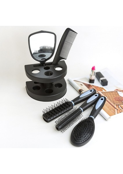 Stokta 5 Adet Salon Styling Seti Kadın Seyahat Makyaj Yetişkin Saç Fırçası Tutucu Ev Taşınabilir Anti-Statik Taraklar Ayna Aracı (Yurt Dışından)