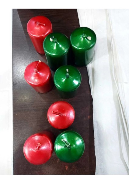 Bar Mum Kısa 3,5X5CM Metalik Kırmızı Renk Kısa Pamuk Fitil Parafin Wax Dumansız Kokusuz 1 Adet fırsatları