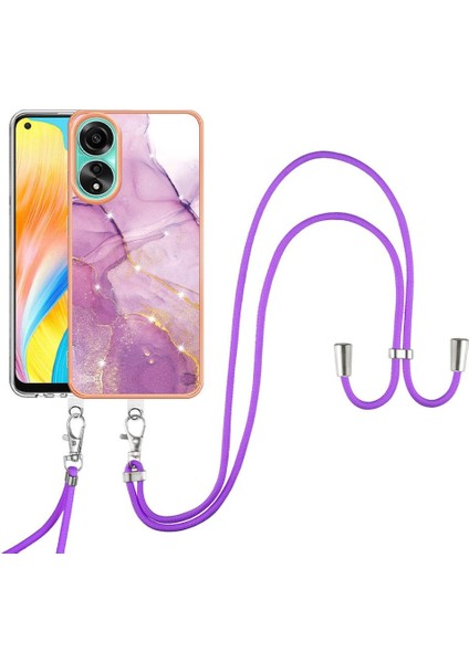 Oppo A78 4g Mermer Crossbody Kordon Askısı Tampon Anti-Scratch Için Kılıf (Yurt Dışından)