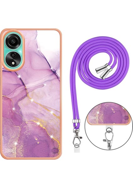 Oppo A78 4g Mermer Crossbody Kordon Askısı Tampon Anti-Scratch Için Kılıf (Yurt Dışından) modelleri